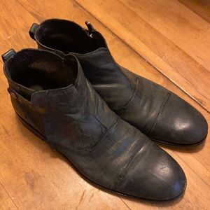 John Varvatos USA Black Leather Zip Up Boot Men’s 12